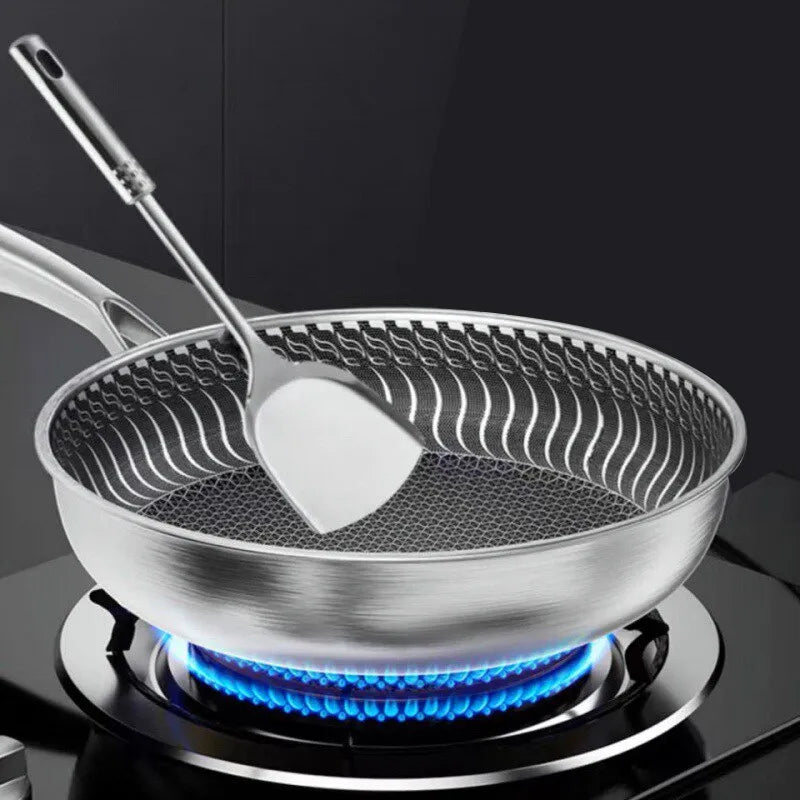 Honeycomb Stainless Steel Frying Pan