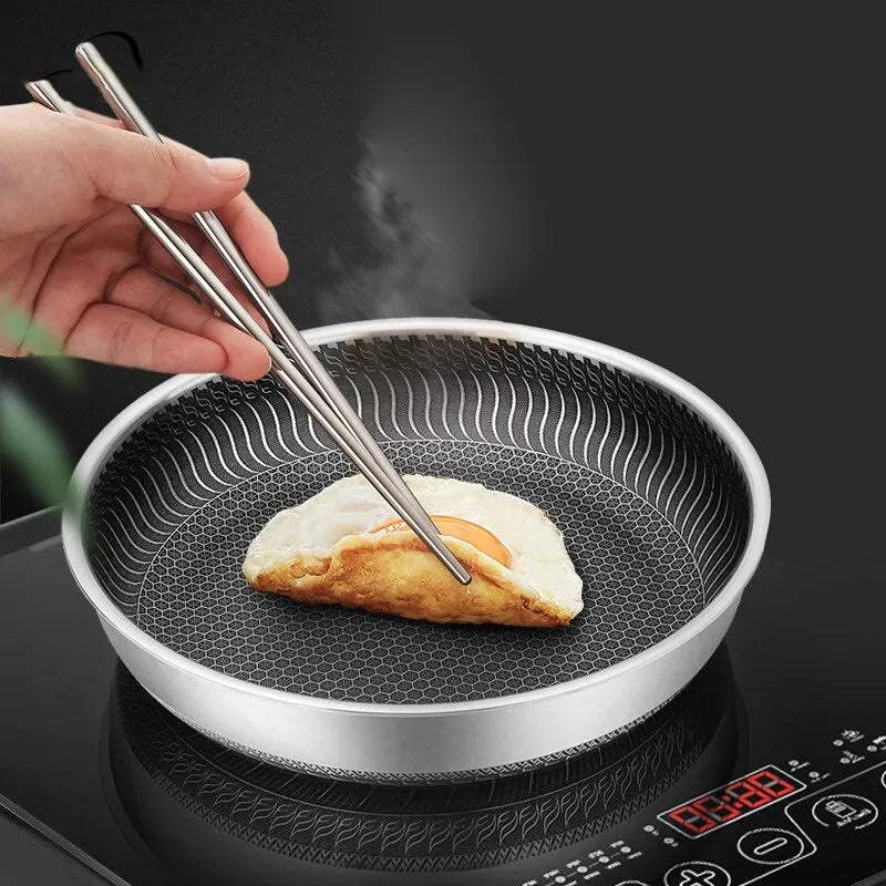 Honeycomb Stainless Steel Frying Pan