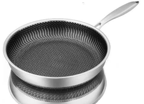 Honeycomb Stainless Steel Frying Pan