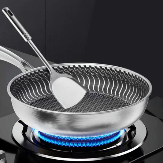 Honeycomb Stainless Steel Frying Pan